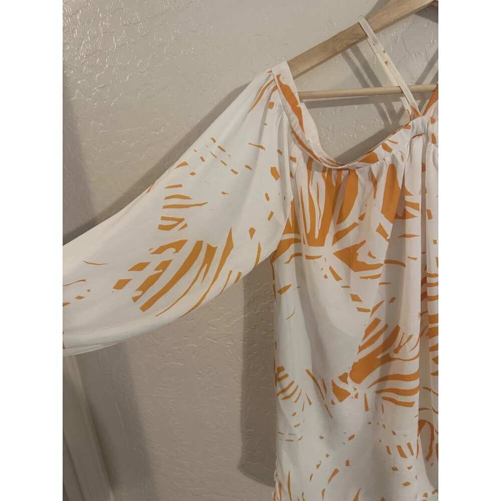 Bishop & Young Y White & Yellow Off The Shoulder Riviera Beachy Blouse - Picture 3 of 11